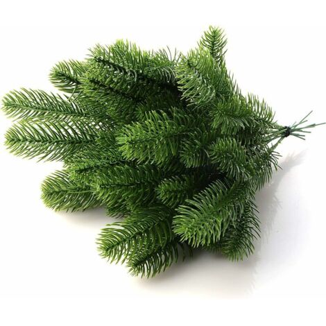 Ahlsen Ramas De Pino Artificiales Plantas Verdes Agujas De Pino Corona De Navidad Accesorios De Flores Jardín Decoración Del Hogar 24x8cm 15 Piezas Verde