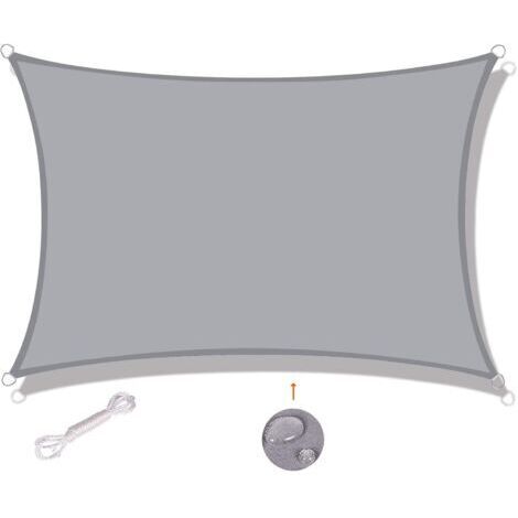 Ahlsen Rechteckiges Sonnensegel, 3x3m, wasserdicht und UV-beständig, Grau