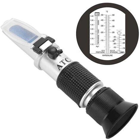Ahlsen – Réfractomètre de liquide de refroidissement antigel – Mesure -50 à 0°C – Pour éthylène et propylène glycol – Système optique ajustable - 4-en-1