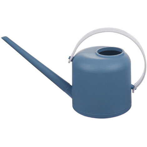 Ahlsen Regadera pequeña para plantas de interior con recubrimiento en polvo de color tiza, 1,8 l, con boquilla estrecha y mango alto (azul)