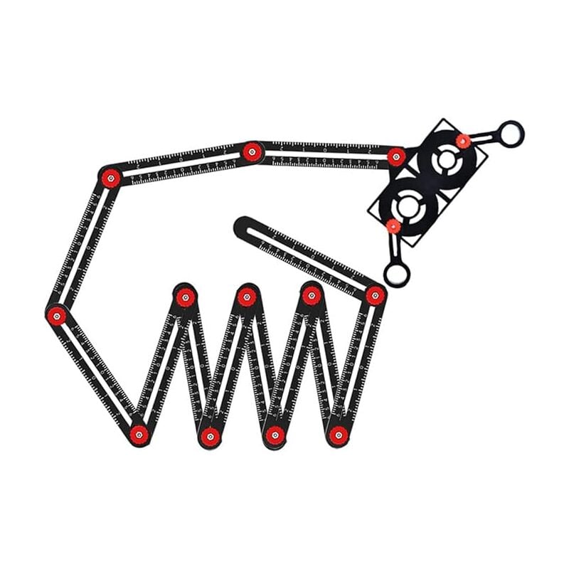 Ahlsen - Règle de mesure multi-angles, 12 sections en céramique, outil de mesure d'angle avec localisateur de trou
