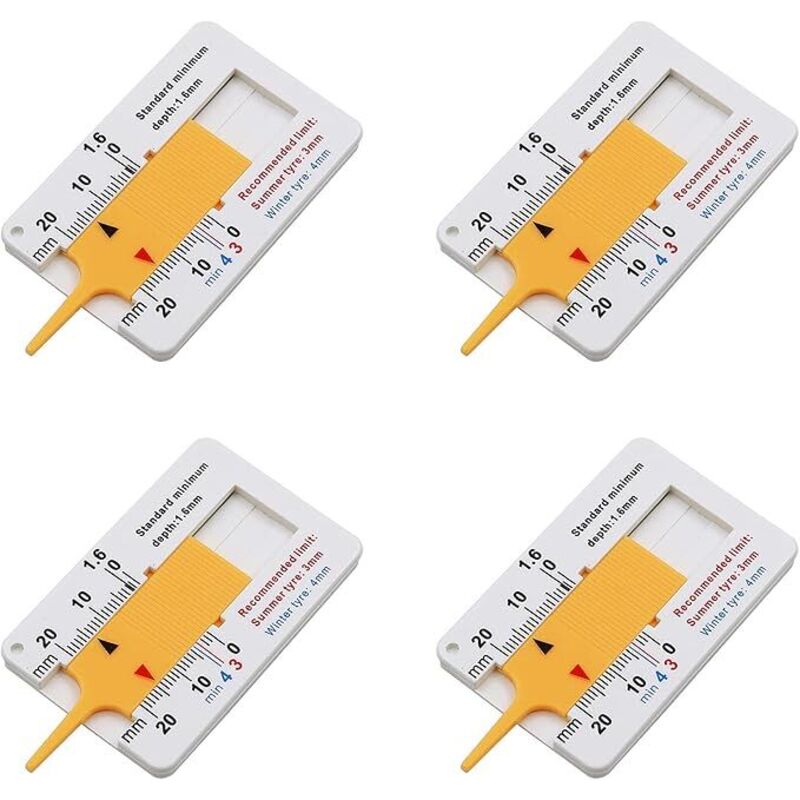 Image of Reifenprofiltiefenmesser 0–20 mm für Auto, Motorrad, Van, suv, lkw [4 Stück] - Ahlsen