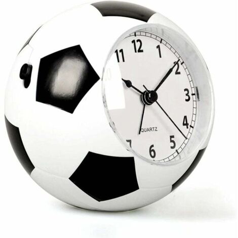 Ahlsen Reloj despertador para niños, reloj despertador con diseño de fútbol, reloj despertador con música creativa, aspecto de fútbol, funciona con pilas, regalo para niños y niñas que aman los reloje