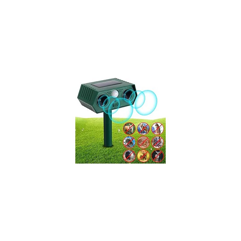 Ahlsen - Répulsif anti-martres ultrasonique répulsif chat jardin étanche IP65 avec énergie solaire contre les chats, chiens, martres, hérons, ratons