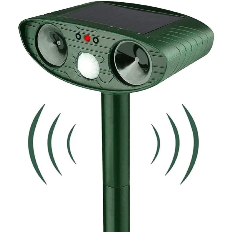 Ahlsen - Répulsif Chat Ultrason, Répulsif ultrasonique pour Animaux et contrôle des Animaux avec détecteur de Mouvement pir, Étanche Repulsif Chat