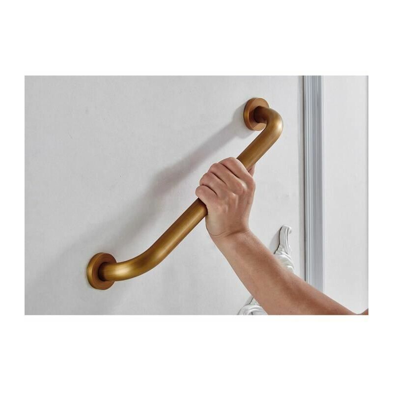 Ahlsen - Retro Barre d'appui Sécurité en Cuivre de Salle de Bain Baignoire Douche wc Support Mural Serviette 30cm