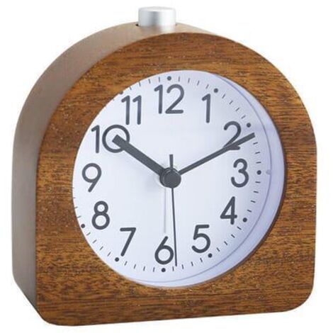 Ahlsen Réveil avec lumière, réveil silencieux, réveil sonore, horloge de bureau rétro silencieuse en bois massif, 9644101mm (SKU produit : 95007762 SKU Offre : 1213CTD20)