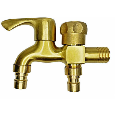 Ahlsen Robinet Double Robinet de jardin laiton Robinet Extérieur Jardin Anti-Gel Robinet à Double Sortie Robinet Machine à Laver robinet d'écoulement à double boule Pour Jardin, Machine à Laver 139.42