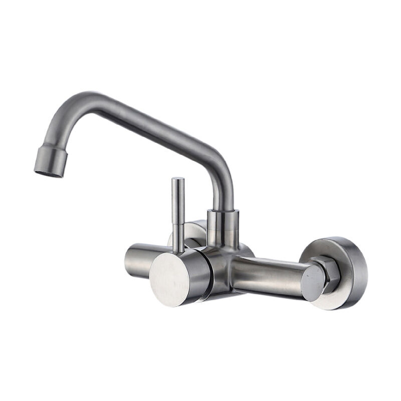 Ahlsen - Robinet Mural pour Evier Cuisine, Mitigeur Cuisine en Acier Inoxydable 304, Robinet Cuisine avec Bec Rotatif