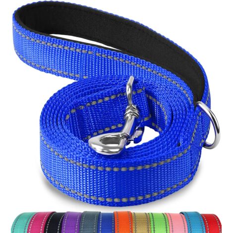 Ahlsen Robuste, reflektierende, doppelseitige Hundeleine, mit gepolstertem Griff, 1,8 m x 2,5 cm, Marineblau