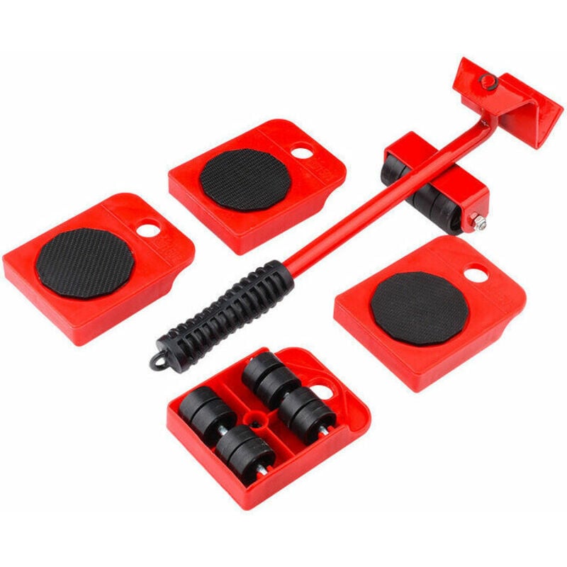 Image of Robuste Werkzeugräder (5 Stück, rot) für den Umzug - Ahlsen