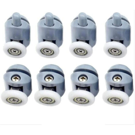 Ahlsen Rodillos para puerta de ducha, paquete de 8 rodillos giratorios para puerta de ducha, rodillos deslizantes para puerta de ducha, mampara de ducha para puerta de ducha, baño, 25 mm