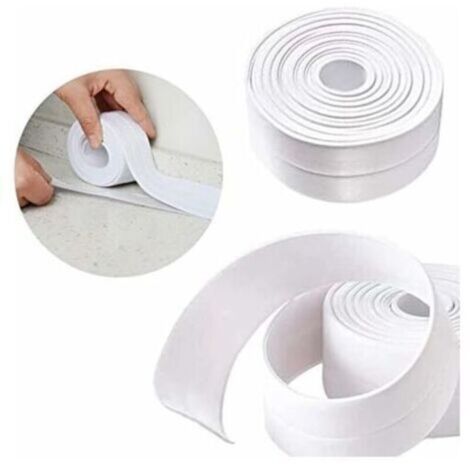 Ahlsen – Rouleau d'étanchéité autocollant 3,2m x 38mm – PE imperméable pour salle de bain et cuisine – Résistant à l'humidité et à la moisissure - 2MX38mm