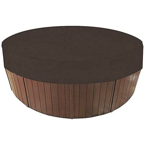Ahlsen Round Swimming Pool Cover Swimming Pool Solar Cover for Swimming Pool, Spa Protection Cover, 190T for 190x30cm (Brown)