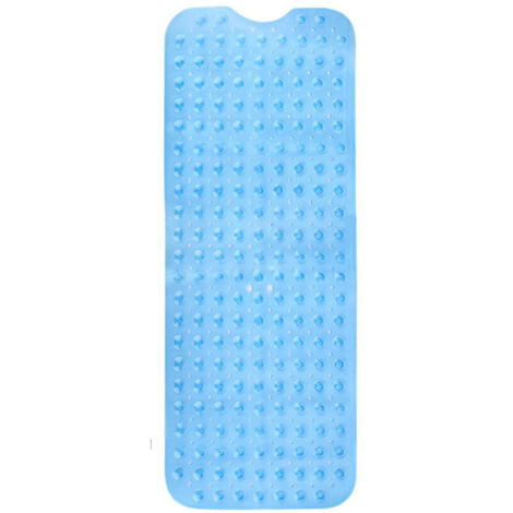 Ahlsen Rutschfeste Duschmatte, Badewannenmatte mit Saugnäpfen und Ablauflöchern, schimmelhemmend, maschinenwaschbar, Größe 40 x 100 cm (blau)