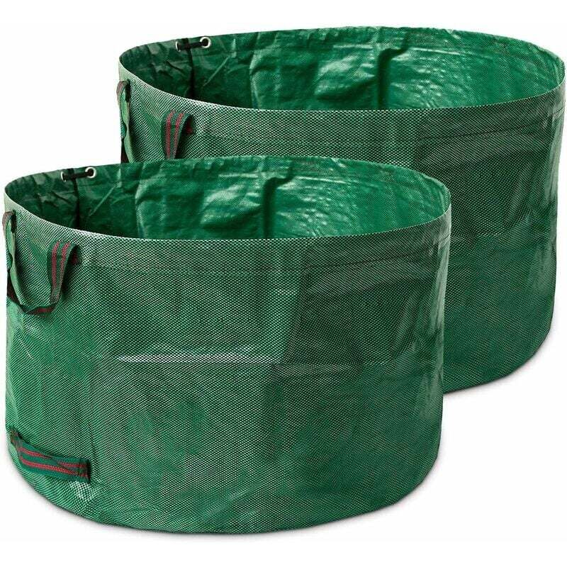 Ahlsen - Sacs de Jardin Lot de 2 Sacs de déchets de Jardin Résistants en pe Solide Autoportante et Pliable Sacs Poubelle avec Poignées pour Déchets