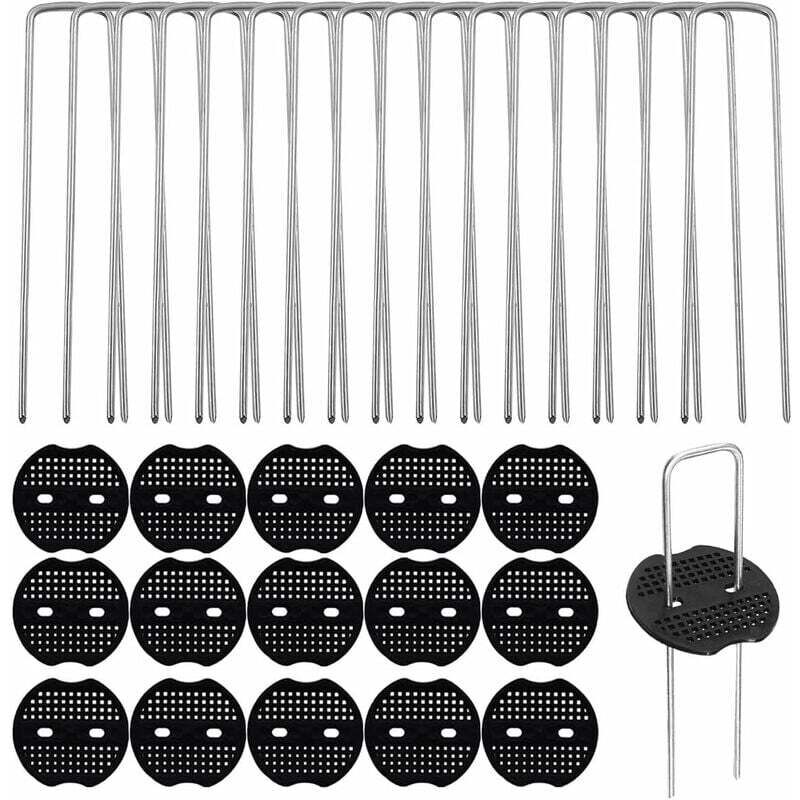 Sardines De Fixation,50 Pièces Ancrage Au Sol, Jardin De Fixation En Acier Galvanisé 150Mm/6',Piquets De Fixation Pour Bàche Toile Paillage - Ahlsen