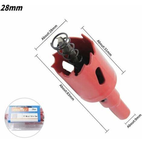 Ahlsen Scie-cloche bi-métal HSS avec tige pour bois et métal -28mm