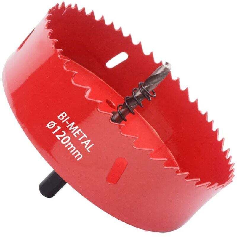 Ahlsen - Scie cloche bimétallique, scie cloche à bois Ø120 mm, scie cloche centrale pour percer le plastique, le pvc, le bois, les panneaux de