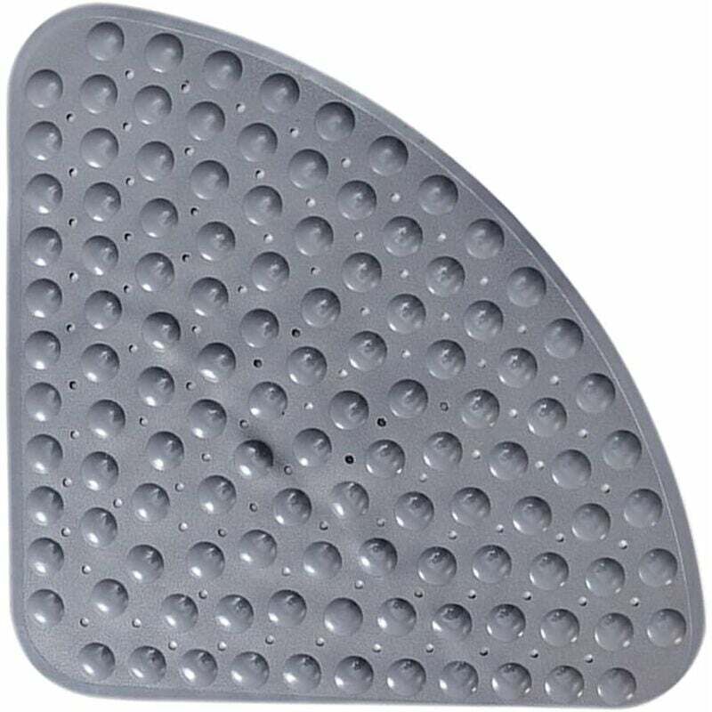 Sector Tapis de Douche d'angle en Caoutchouc, Tapis de Bain antidérapant Tapis antibactérien avec ventouses pour Douche ou Baignoire, Tapis de Bain