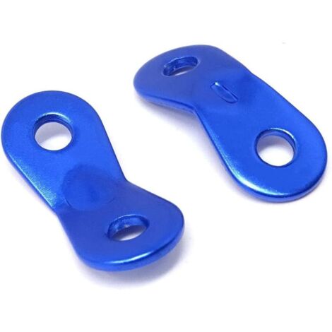 Ahlsen Seilspanner, Camping-Seilspanner, 2 Löcher, Aluminiumlegierung, Windseil-Einstellspannung, für Zeltplane, Wandern, Camping, Blau, 15 Stück