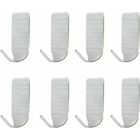 Ahlsen Selbstklebende Wandhaken, 8 stanzfreie selbstklebende Handtuchhaken, Edelstahlhaken, Verwendung in Küche, Bad, Schlafzimmer, Garderobe, Schrank...