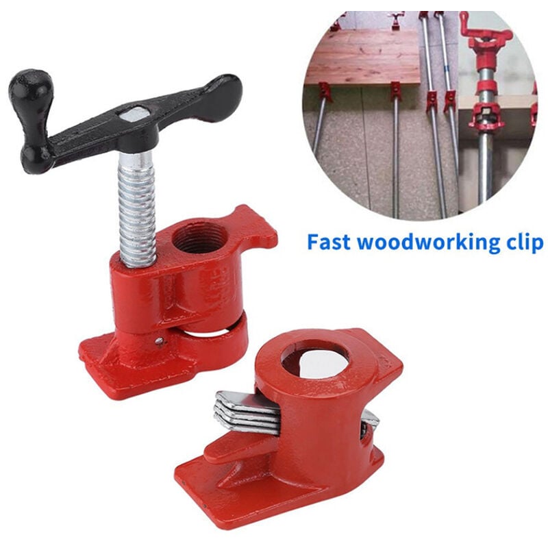 Ahlsen - Serre-joint à vis,Collier de serrage 1/2, collier de serrage 4 points, collier de panneau, rouge, une pièce