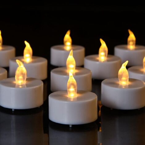 Ahlsen Set mit 50 batteriebetriebenen LED-Kerzen mit flackernder Flamme, Dekoration für den Partytisch bei Hochzeiten, Geburtstagen