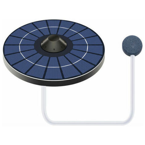 Ahlsen Solar-Teich-Sauerstoffpumpe mit Luftschlauch und Blasenstein, Fischteichbelüfter, Sauerstoffgenerator für Vogelbad, Brunnen, kleiner Teich