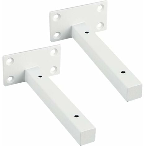 Ahlsen Soporte de estante flotante invisible, soporte de estante de metal flotante, soporte de pared oculto, soporte de estante de madera, color blanco, paquete de 2