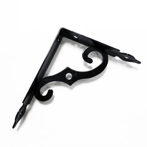 Ahlsen Soporte para estante de pared  2 piezas de soportes para estantes de pared  190x140mm  Cuadrado de metal de hierro forjado negro  Soporte de montaje para decoración de pared, estante de pared, 