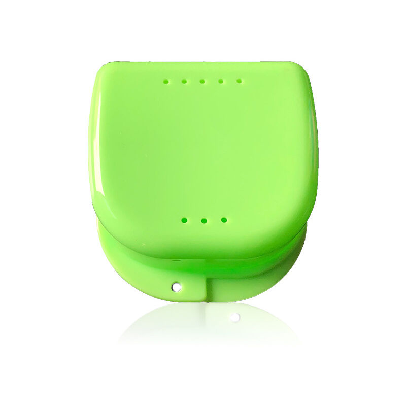 Ahlsen - Storage case for dental equipment, mouth guards, anti-bruxism trays, dentures, etc. (Green)