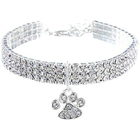 Ahlsen Strass-Hundehalsband, 20 cm verstellbares Kristall-Haustierhalsband mit zusätzlicher 5 cm Verlängerungskette