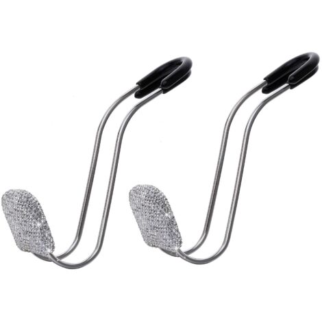 Ahlsen Stück Bling-Autohaken, multifunktionale Bling-Edelstahl-Universal-Autositzhaken, für Auto-Rücksitz-Organizer für Handtaschenhalter-Haken (weiß)