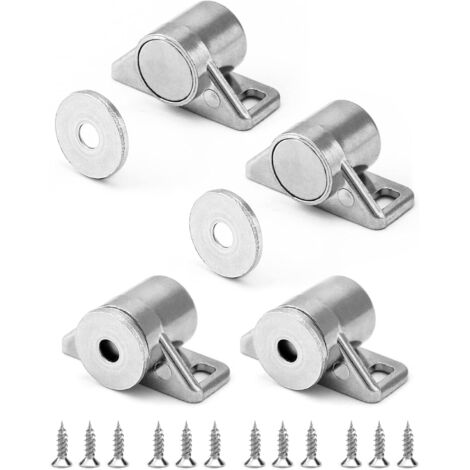 Ahlsen Stück Magnetverschluss, Türmagnet, Zinklegierung, mit Schrauben, Silber, geeignet für Schubladen, Küchenschränke
