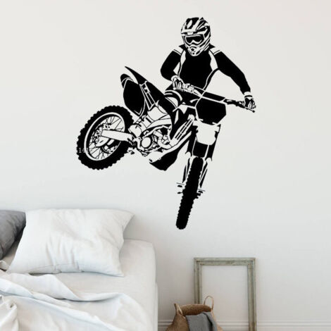 Ahlsen Stück Motorrad-Wandaufkleber, Dekoration für Wohnzimmer, Schlafzimmer, Büro, 57 x 67 cm