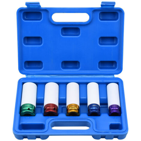 Ahlsen Stück Schraubenschlüssel-Bits für Felgenantrieb, metrisch, extra dünnwandig, Radgröße 5, 15, 17, 19, 21, 22 mm,