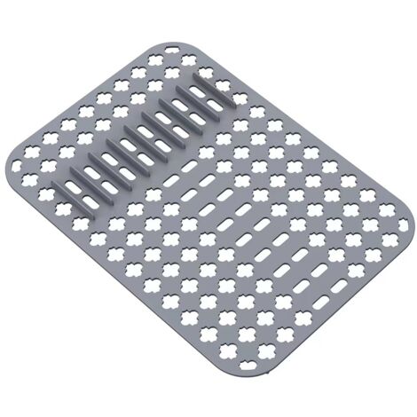 Ahlsen Stück Silikon-Spülbecken-Schutzmatte, 40 x 29 cm, Spülbecken-Silikon-Spülbeckenmatte, faltbar, hitzebeständig, Spülbecken-Schutzmatte für Geschirrspülen und Spülbecken – Grau