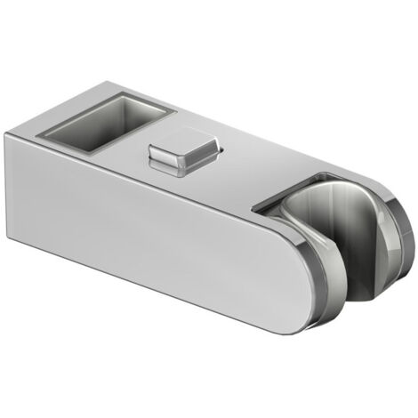 Ahlsen Support de Poteau de Barre de Curseur de Support de Pommeau de Douche, Chromé Hauteur Réglable Support de Tête de Rail de Barre de Curseur de Support 30x15