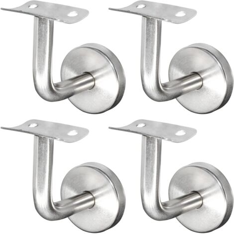 AHLSEN Support Main Courante Inox 304 pour Rampe Escalier Support Mural Rampe Bois Argent (4 Pièces)