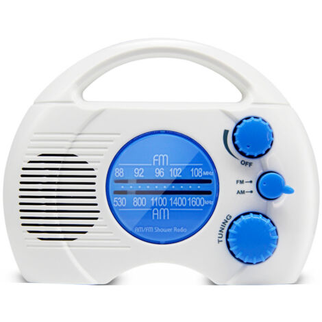 Ahlsen SY-910  Radio de douche étanche à 4 niveaux AM FM compact avec haut-parleur intégré, accessoire de détente sans fil (bleu)