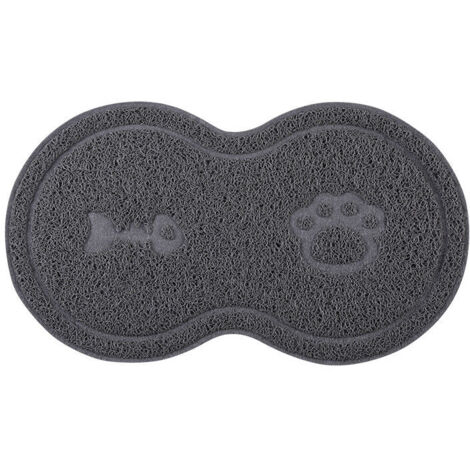 Ahlsen Tapis d’Alimentation pour Chat en Silicone, Imperméable et Antidérapant Tapis Gamelle Chien et Chat Napperon Bol d'eau Triomphe - Gris, 45 X 25 cm