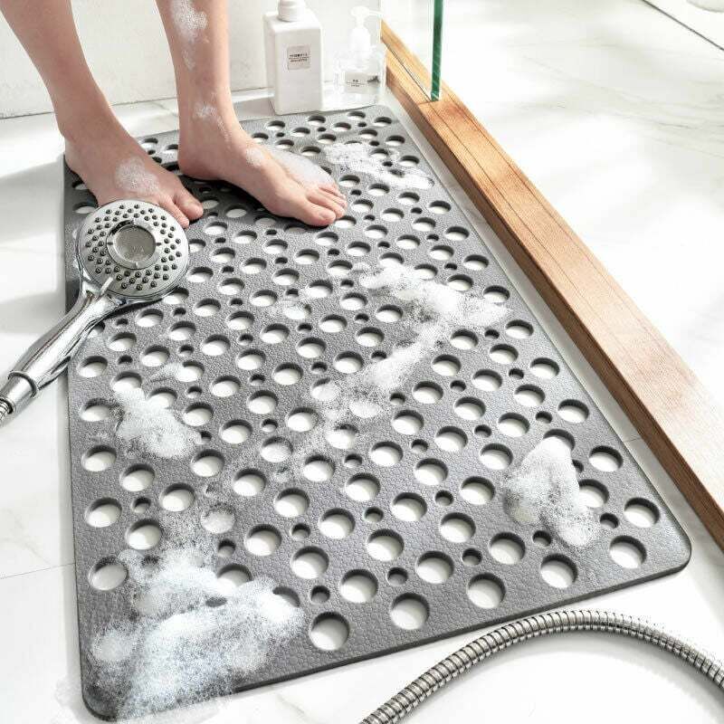 Tapis de bain antidérapant - imperméable et anti-chute - gris - 7038cm - Ahlsen