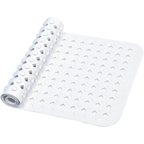 Ahlsen Tapis de Bain/Douche Diamant antidérapant, Tapis de Bain Anti-moisissure, lavables en Machine et sans Latex, Idéal pour Les Personnes âgées et Les Enfants (Blanc, 88x40cm)