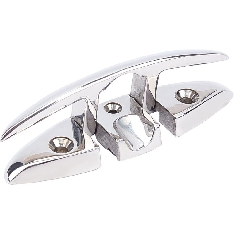 Ahlsen - Taquet Pliant pour Bateau, Taquet de Quai Rabattable en Acier Inoxydable Crochet de Longe de mât de voilier Accessoires d'amarrage.5 pouces