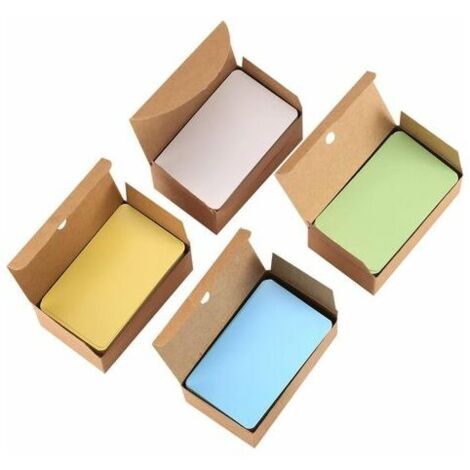 Ahlsen Tarjetas en blanco Tarjetas de memoria de regalo de garabato de papel de etiqueta Kraft coloridas con texto de bricolaje Tarjetas de agradecimiento comerciales - 400 piezas / rosa, verde, azul,