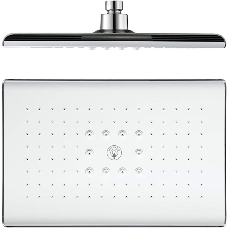 Ahlsen Tête de Douche, Rectangle Pommeau Douche Fixes ABS Tête de Douche Pluie Economie d'eau Haute Pression Pomme de Douche Pluie, G1/2"