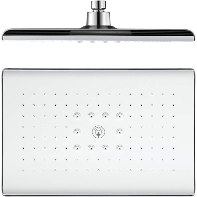Ahlsen Tête de Douche, Rectangle Pommeau Douche Fixes ABS Tête de Douche Pluie Economie d'eau Haute Pression Pomme de Douche Pluie, G1/2"