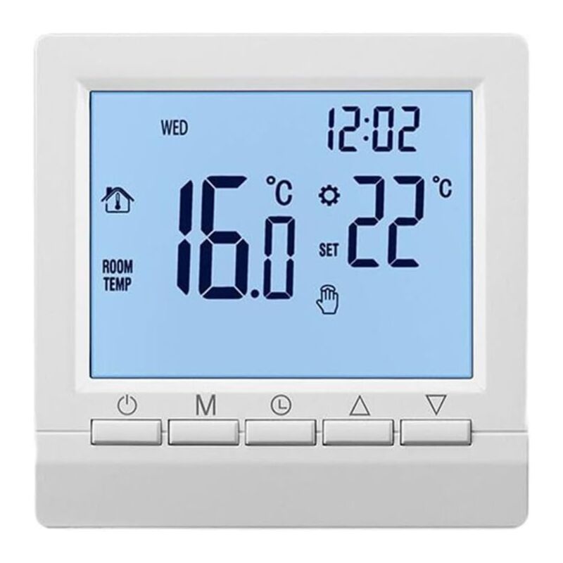 Ahlsen - Thermostat, contrôleur de température numérique intelligent programmable, avec grand écran lcd, pour contrôler la température ambiante