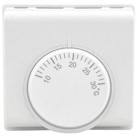 AHLSEN Thermostat d'ambiance Régulateur de température mécanique Interrupteur de Thermostat avec 2 vis pour climatisation Centrale Neuf, 220 V, Blanc